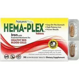 Железо Nature's Plus Hema-Plex 30 таблеток