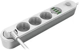 Фільтр-подовжувач мережевий СolorWay 2м 4 розетки 4USB white (CW-CHE44W) - мініатюра 2