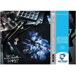 Набір паперу для листівок Van Gogh 10,5х15см 360г/м2 25л чорний папір Royal Talens