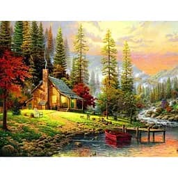 Алмазна мозаїка 50*40 на підрамнику Weekend, c принт. рамою