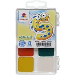 Дитяча медова акварель Gamma 200102P 8 кольорів