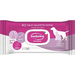 Серветки вологі Inodorina Functional Intime для інтимної гігієни собак та котів з компонентами органічної мальви та календули та делікатним ароматом 40 шт. (230.0130.003)