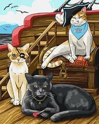 Картина за номерами Пухнасті пірати Ideyka 40x50 см КНО6568