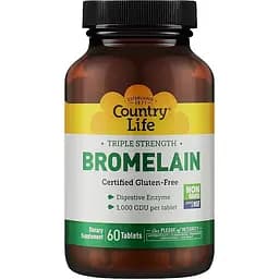 Бромелайн потрійна сила Country Life 500 мг 60 таблеток
