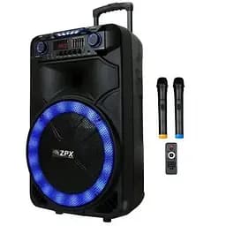 Портативна колонка ZPX ZXX-1011 з 2 мікрофонами та пультом Акустична система 800Вт RGB підсвічування Чорний