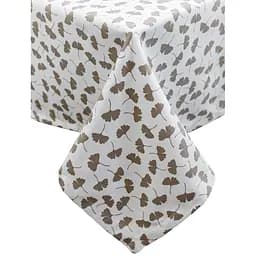 Скатертина Прованс Macao Гінкго 133х133 см біла з бежевим (29490)