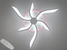 Люстра стельова LED Diasha 2480/3+3WH, 55W, 3200K-6500K, білий метал, сучасний стиль для дому