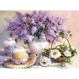 Алмазна вишивка Алмазна мозаїка 40 * 50 см на підрамніку Квітковий вальс