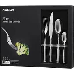 Набор столовых устройств Ardesto Black Mars Bordeaux нержавеющая сталь 24 шт. (AR0724BS)