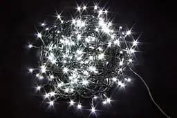 Гирлянда светодиодная нить на елку Белая 14 метров 200 лампочек Laplandia интерьерная от сети черный провод (w.01.5B.200-)