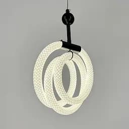 Чорний підвіс із трьома завитками обплетеного неону 33 Вт | Арт. MJ 201-400 BK | Line F