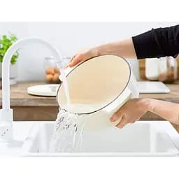 Каструля KitchenAid Cast Iron чавунна з кришкою 26 см 5.2 л мигдальний крем (CC006059-001) - мініатюра 5