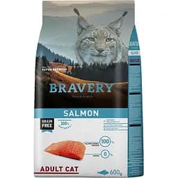 Сухой корм для кошек Bravery Salmon Adult Cat с лососем 600 г