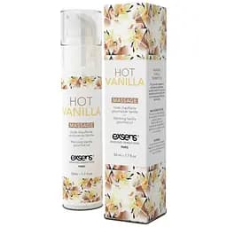 Массажное масло Exsens Hot Vanilla 50мл разогревающее, без сахара, без парабенов, съедобное