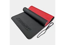 Коврик для йоги и фитнеса EasyFit TPE+TC 6 мм двухслойный черный-красный (EF-1924-BR)