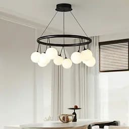 Подвесная люстра-кольцо Magic Beans на 10 плафонов d 60 Line.F SG 18/10 BK