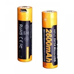 Акумулятор Fenix 18650  2600 mAh micro usb зарядка (ARB-L18-2600U)