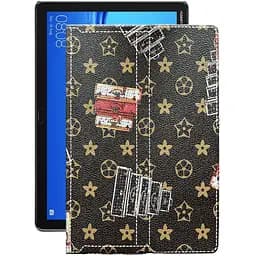 Чехол StatusCASE из экокожи для планшета Huawei MediaPad M5 lite 10 Луи-Витон-коричневый