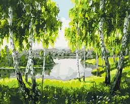 Картина по номерам на подрамнике Brushme Березки с детства