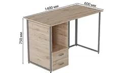 Комп'ютерний стіл Ferrum-decor Отто 75x140x60 сірий ДСП Дуб Сан-Марино 32мм (FRD-101509) - мініатюра 3