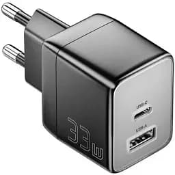 Мережевий зарядний пристрій EssagerECT33W Gan 1USB 1T-C 33W чорний