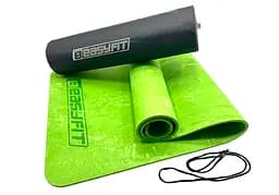 Коврик для йоги и фитнеса EasyFit PER Premium Mat 8 мм + Чехол салатовый