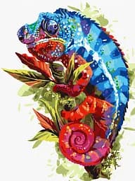 Набір для розпису по номерах Яскравий хамелеон, 30x40 см, КНО4467