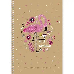 Зошит для записів Student А5, в клітинку, спіраль, 96 арк., Розовий фламінго (A5-SC-096-6101K)