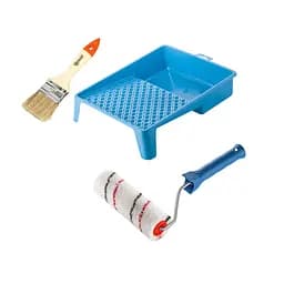 Валик "Микрофибра" 150х30 мм с ручкой, ванночка и кисточка "Стандарт" Polax (770-274)