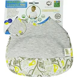 Непромокаемый нагрудник с карманом Эко Пупс Abso Jersey 31х26 см меланжевый с золотым (WBJA013)