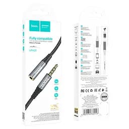 Кабель Hoco UPA20 3.5 audio extension cable male to female ( L-1M ) Metal Gray - мініатюра 3