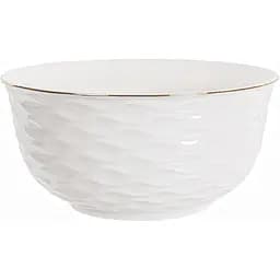 Салатник Lefard Золота хвиля, 18х8,5 см, білий із золотим (359-478-3)