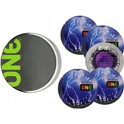 Презервативы One Struck by Color Sensations фиолетовые 5 шт. в кейсе (ROZ6501052007)