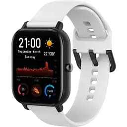Ремінець силіконовий BeWatch для Xiaomi Amazfit BIP/GTS/GTR L 20 мм Білий (1012302b)