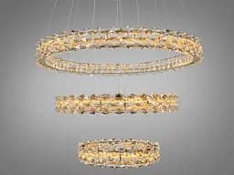 Підвісна LED-люстра Diasha 7895/800+600S-gold для вітальні, залу та сходів, кришталь, 95 W, 75 см, 16-25m2 - мініатюра 3