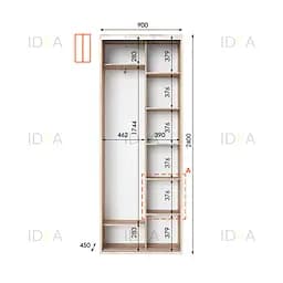 Шафа-купе Idea серія 10 90 x 45 x 240 см Дуб сонома - мініатюра 2