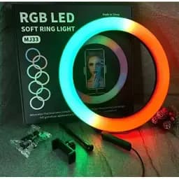 Кільцева лампа RGB MJ33 з тримачем для телефону - мініатюра 4