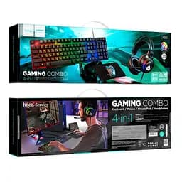 Игровой набор 4в1 Hoco DI86 Клавиатура+Гарнитура+Мишка+Коврик черный