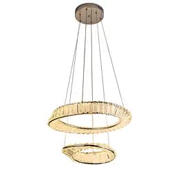 Люстра стельова LED Levistella 799L8801 (500+350) CH, 68W, сучасний стиль, хромований метал - мініатюра 2