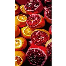 Набір для розпису по номерах Strateg Соковиті гранат та апельсин 50х25 см (WW212)