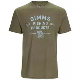 Футболка Simms Stacked Logo Bass T-Shirt Military Olive Heather XL (1102-14097-914-50)