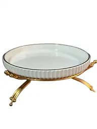 Керамическое блюдо 1570B для сервировки с декоративной подставкой 20 см