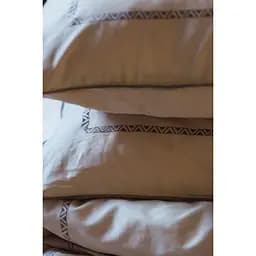 Комплект постільної білизни Ecotton Premium Shifting Sand євро сатин вишивка з кантом бежевий (25093) - мініатюра 10