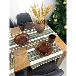 Комплект Рождественский льняной с украинским орнаментом Рандеву Ранер 140х30 см + салфетки 30х40 см 27 шт.