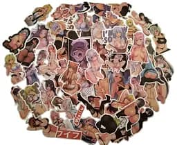 Стікерпак Набір наклейок Вайфу Waifu 52 штук