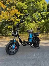 Електровелосипед Minako Monster NEW (1000W, 60V, 26Ah) Гідравлічні гальма +Розкладний Багажник/сидіння Чорно-Синій - мініатюра 2