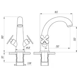Змішувач для раковини Globus Lux DUKAT-8 SD8-401 - мініатюра 4