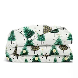 Дитяча постільна білизна в ліжечко CHRISTMAS, зелений (ChristmasTreesWhite_Summer110x160_140) - мініатюра 4