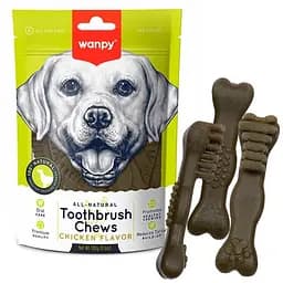 Wanpy Toothbrush Chews Chicken ванпи зубная щетка жевательное лакомство со вкусом курицы для собак 0.1кг