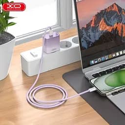 Мережевий зарядний пристрій XO CE18 (EU) PD30W USB-C fast charging charger with Type-C cable Фіолетовий - мініатюра 3